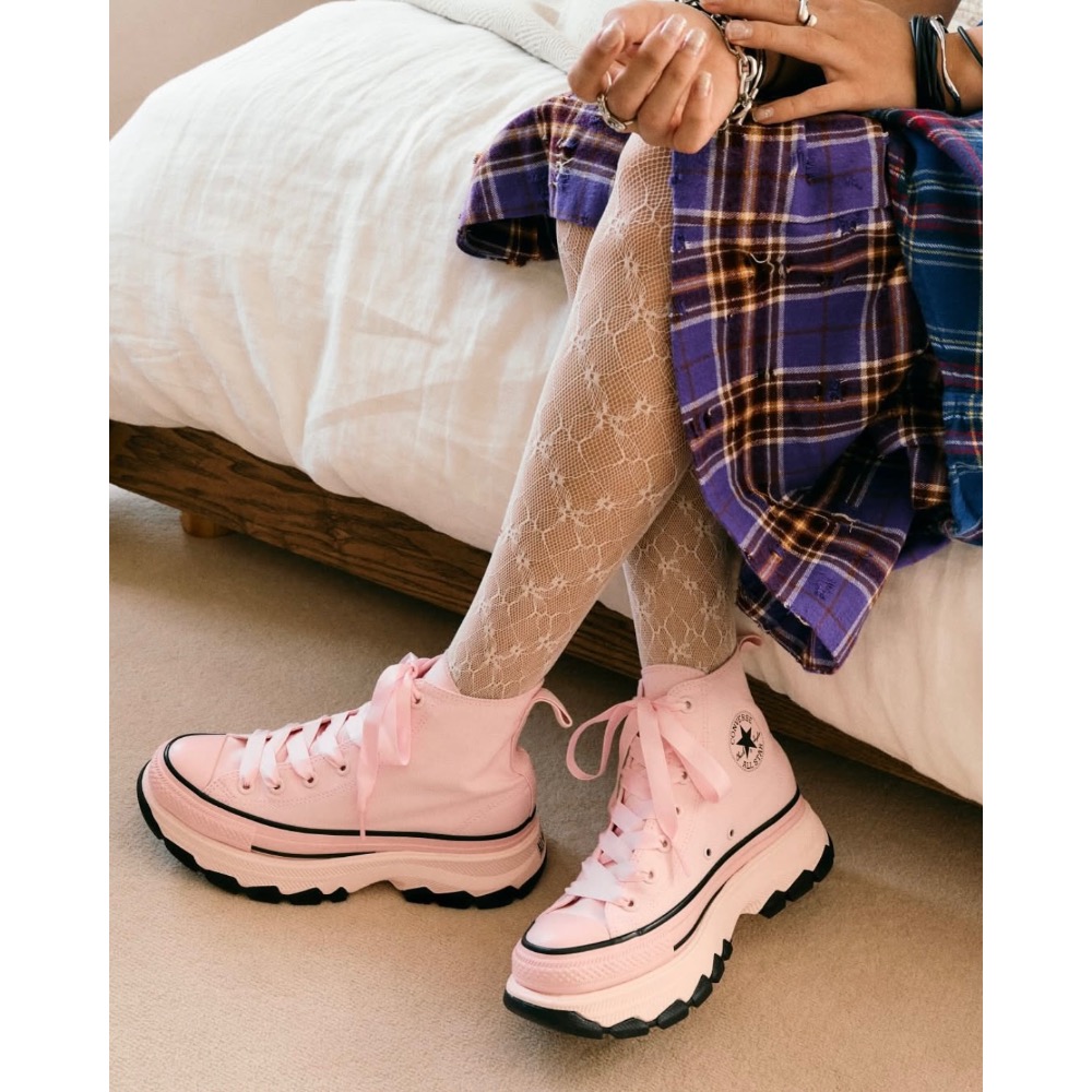 【BKS】日本🇯🇵CONVERSE TREKWAVE BP HI 鋸齒厚底鞋/黑粉色/帆布鞋/日本限定/日本代購-細節圖2