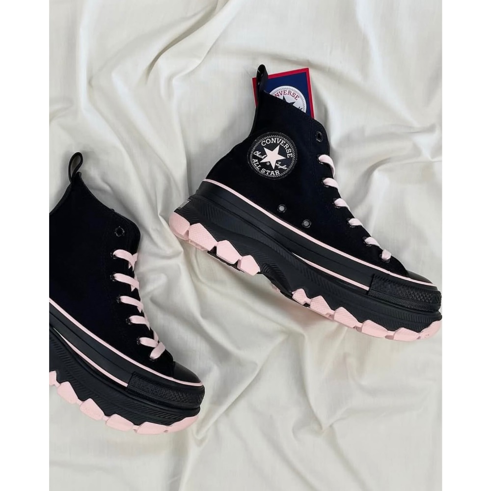 【BKS】日本🇯🇵CONVERSE TREKWAVE BP HI 鋸齒厚底鞋/黑粉色/帆布鞋/日本限定/日本代購-細節圖4