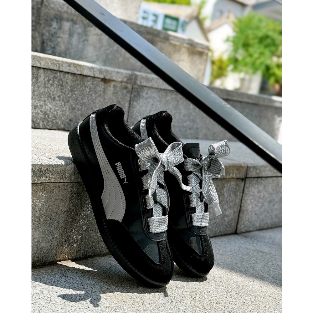 【BKS】PUMA 9-T SUEDE 銀黑寬鞋帶 德訓鞋/皮革/國外代購/407608-02-細節圖6