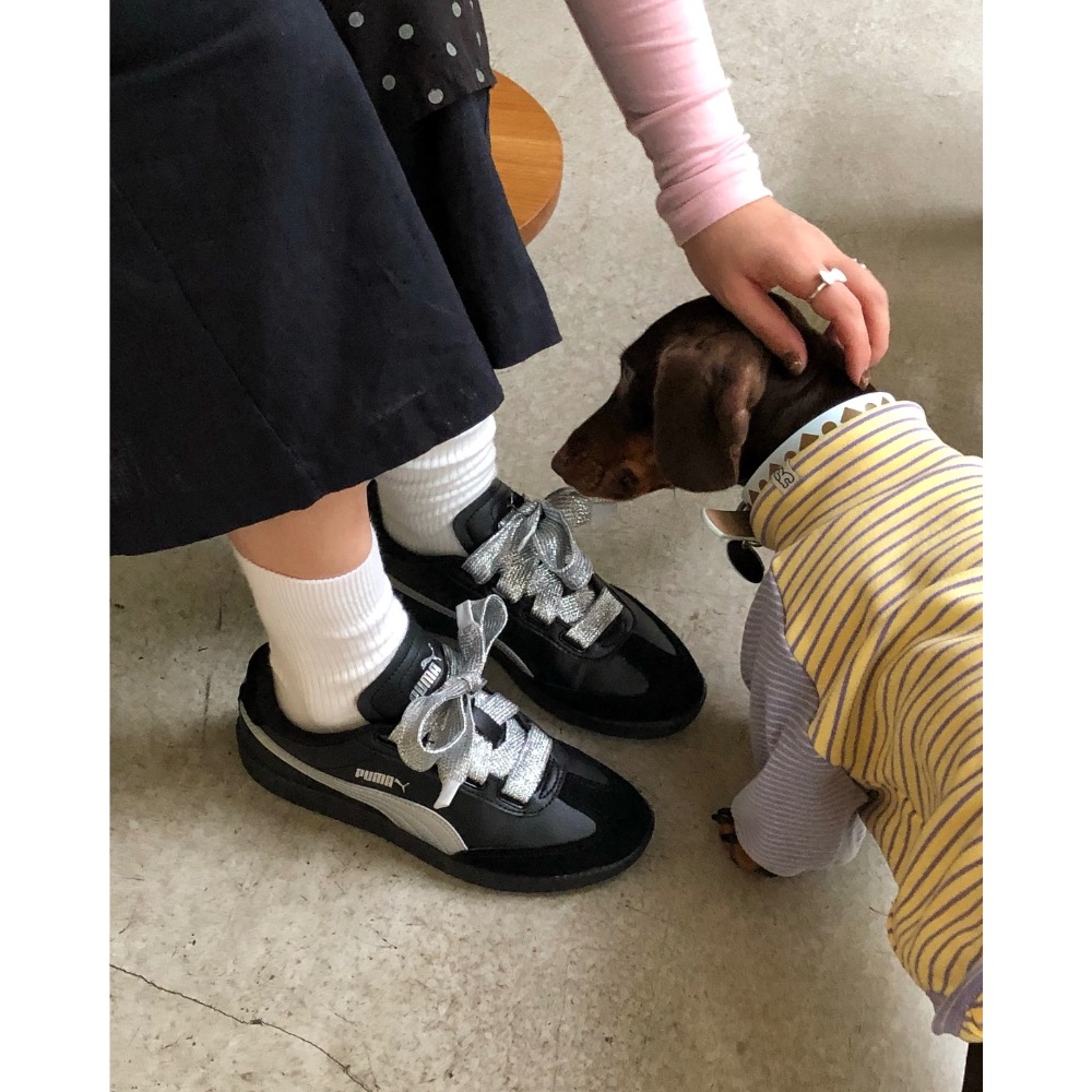 【BKS】PUMA 9-T SUEDE 銀黑寬鞋帶 德訓鞋/皮革/國外代購/407608-02-細節圖8