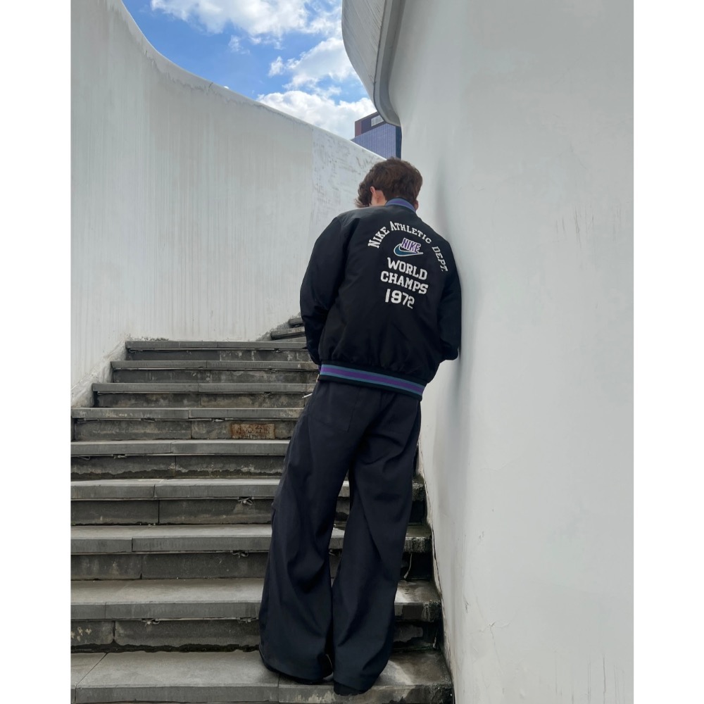 【BKS】NIKE 塗鴉跳色 刺繡復古 棒球外套/夾克/國外代購/FQ7970-細節圖6