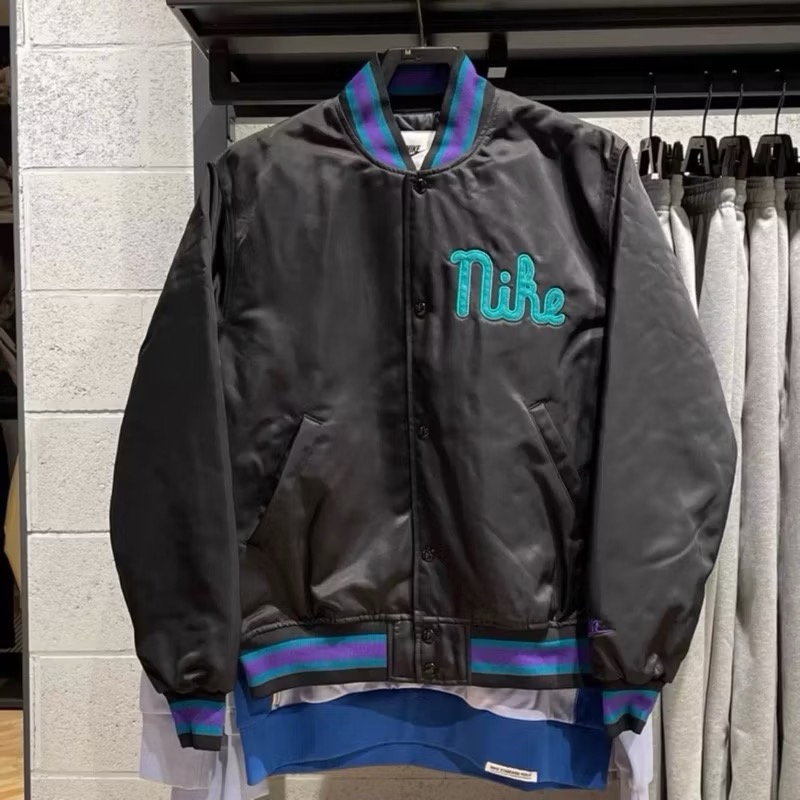 【BKS】NIKE 塗鴉跳色 刺繡復古 棒球外套/夾克/國外代購/FQ7970-規格圖9