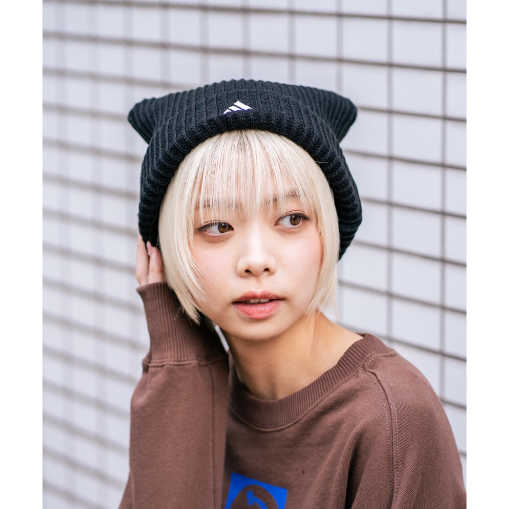 【BKS】日本限定🇯🇵ADIDAS CAT WATCH Re-POLY 貓耳針織毛帽/冬季/日本代購/台灣製-細節圖4