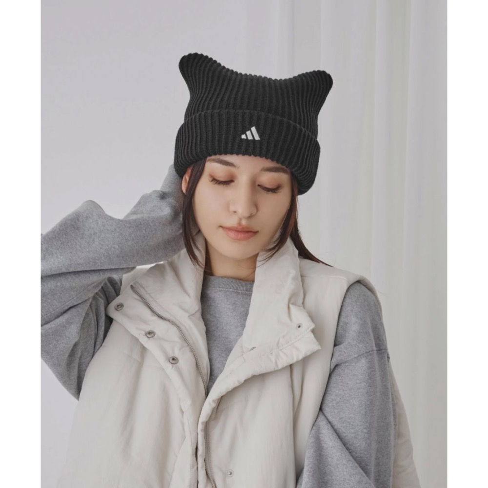 【BKS】日本限定🇯🇵ADIDAS CAT WATCH Re-POLY 貓耳針織毛帽/冬季/日本代購/台灣製-細節圖7