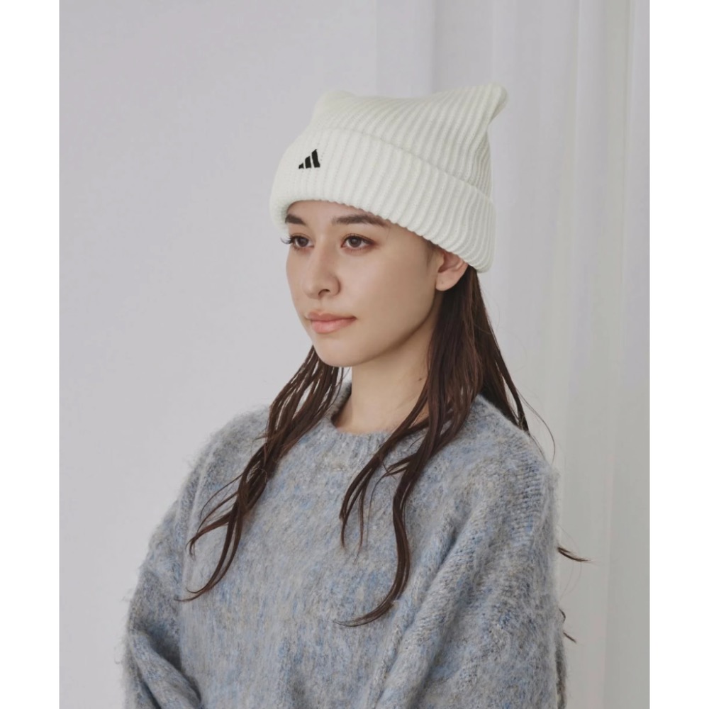【BKS】日本限定🇯🇵ADIDAS CAT WATCH Re-POLY 貓耳針織毛帽/冬季/日本代購/台灣製-細節圖9