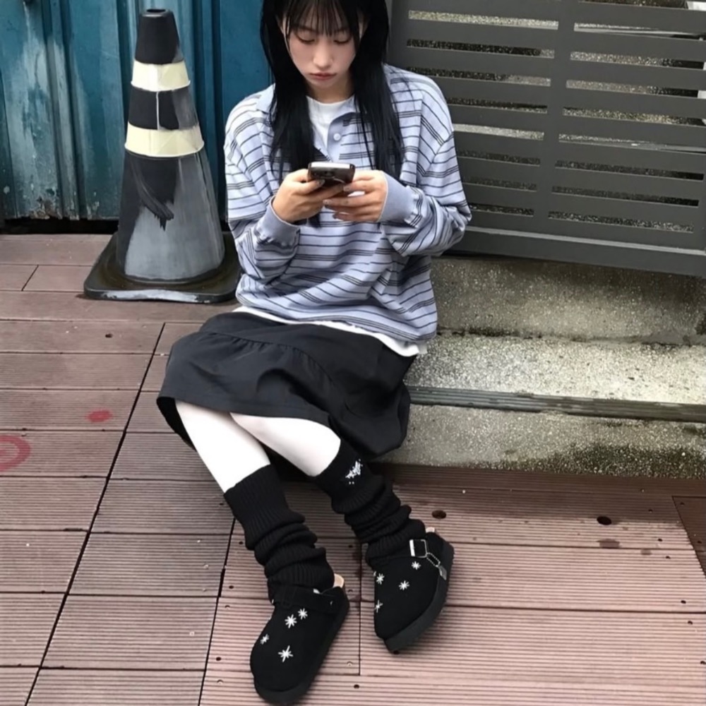 【BKS】韓國🇰🇷OTZ x LOFA SEOUL黑色 牛皮星星包頭拖鞋/厚底/韓國代購-細節圖7