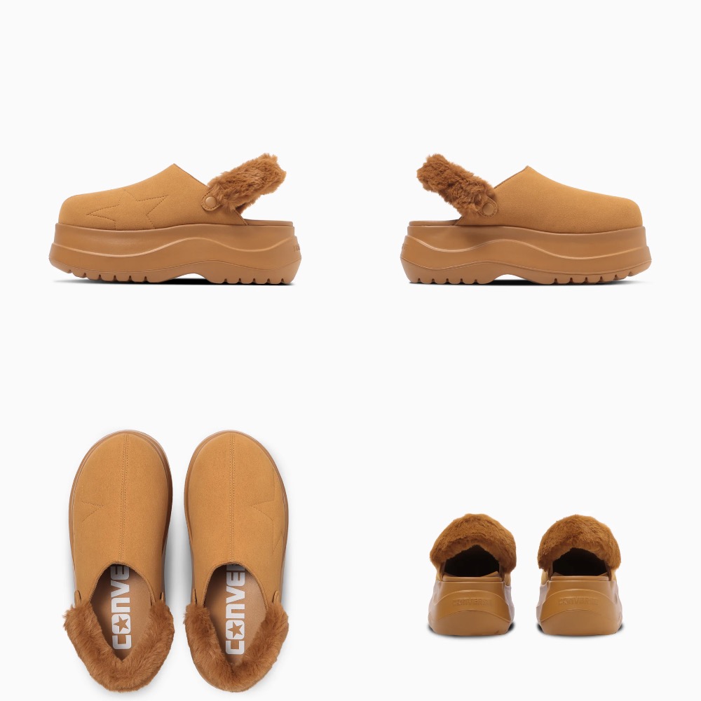 【BKS】日本🇯🇵CONVERSE CHEWY CLG 星星毛絨厚底拖鞋/日本代購-規格圖1