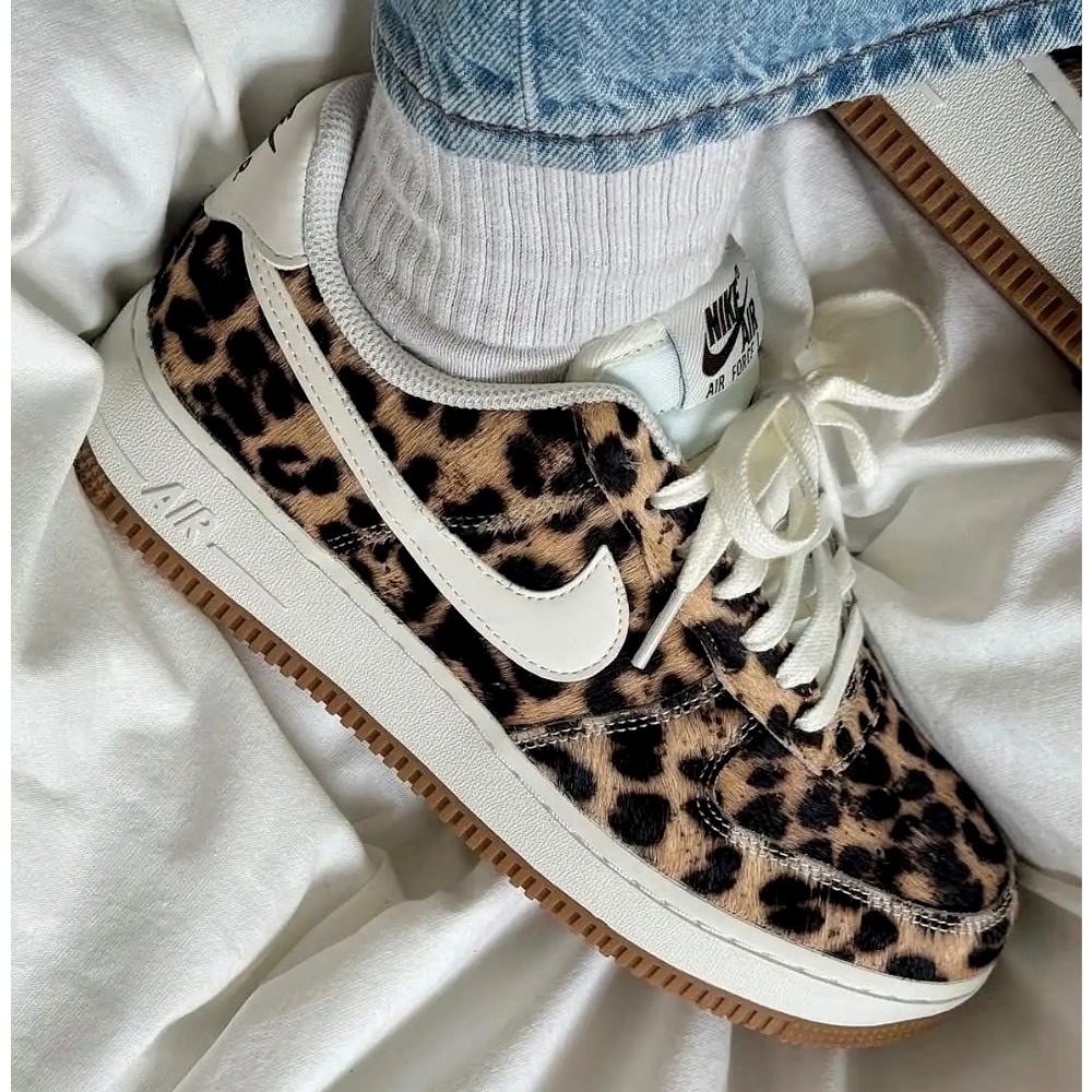 【BKS】Nike Air Force 1 Low Cheetah Print 豹紋 棕黑色 女款 IB7695-200-細節圖4