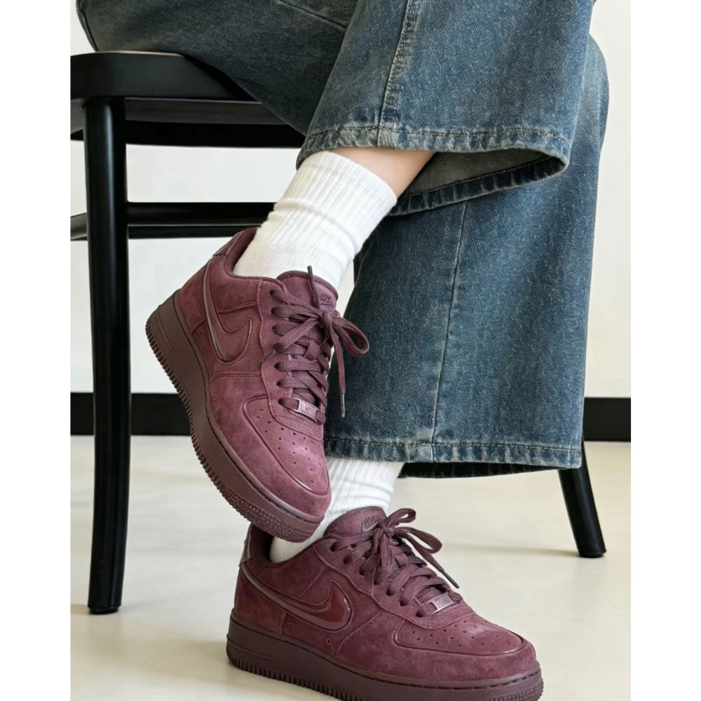 【BKS】NIKE AIR FORCE 1 絲絨麂皮鞋面/果凍勾勾/女款/國外代購/HV4406-細節圖8