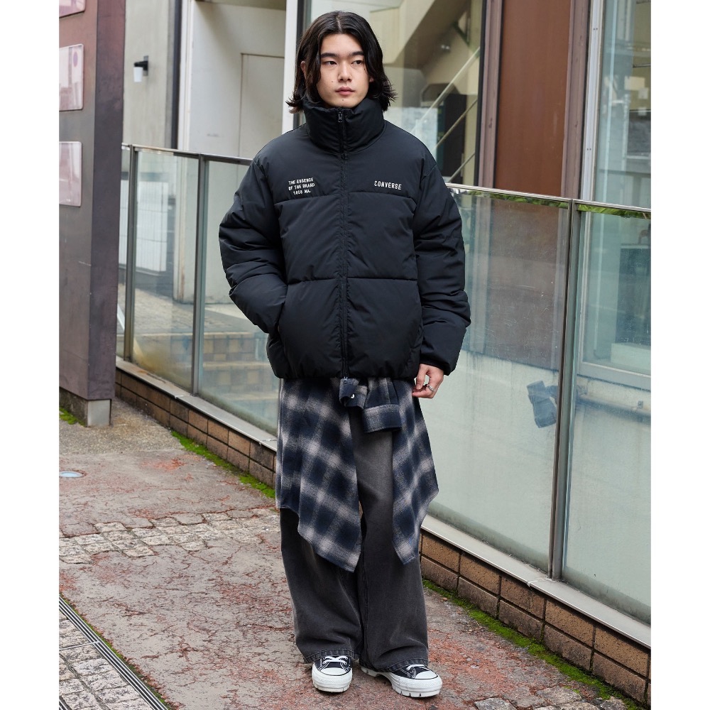 【BKS】日本限定🇯🇵 Converse刺繡立領羽絨外套/厚外套/防潑水/機能性/保暖/日本代購-細節圖5