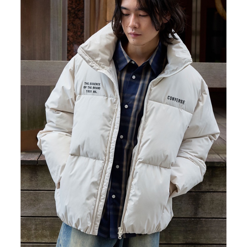【BKS】日本限定🇯🇵 Converse刺繡立領羽絨外套/厚外套/防潑水/機能性/保暖/日本代購-細節圖6