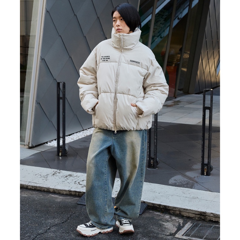 【BKS】日本限定🇯🇵 Converse刺繡立領羽絨外套/厚外套/防潑水/機能性/保暖/日本代購-細節圖9