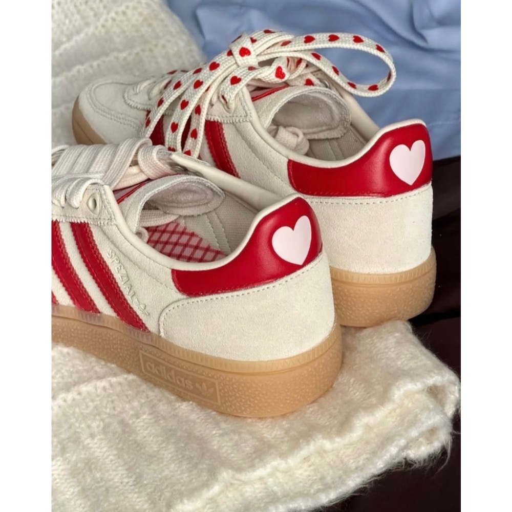 【BKS】ADIDAS SPEZIAL 米白 紅色愛人 情人節款 麂皮 德訓鞋/國外代購/KH9044-細節圖3