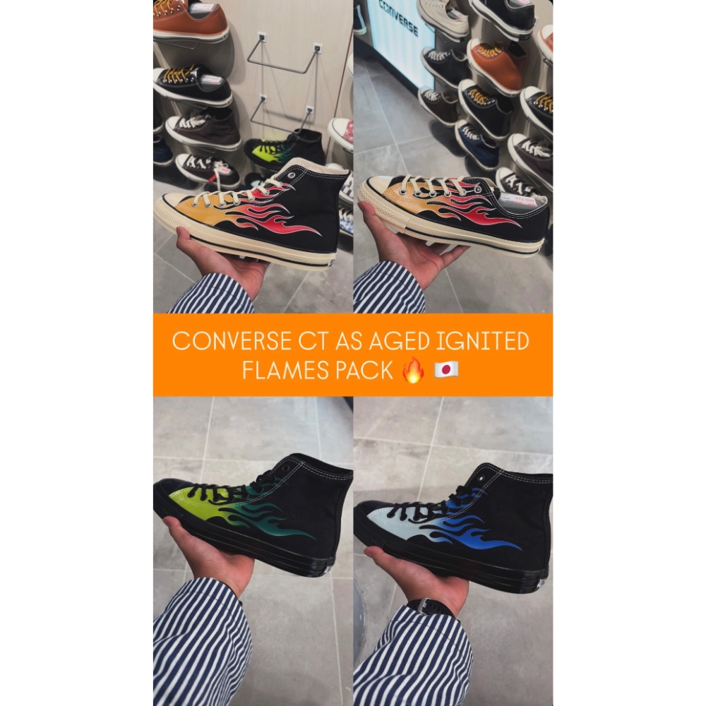 【BKS】日本🇯🇵CONVERSE ALL STAR AGED IGNT 火焰紋/帆布鞋/日本限定/日本代購-細節圖2
