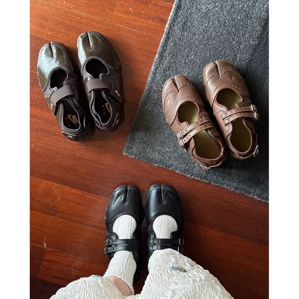 【BKS】NIKE AIR RIFT 棕色 復古芭蕾 瑪莉珍 忍者鞋/分趾鞋/皮革：國外代購/IM7396-281-細節圖7