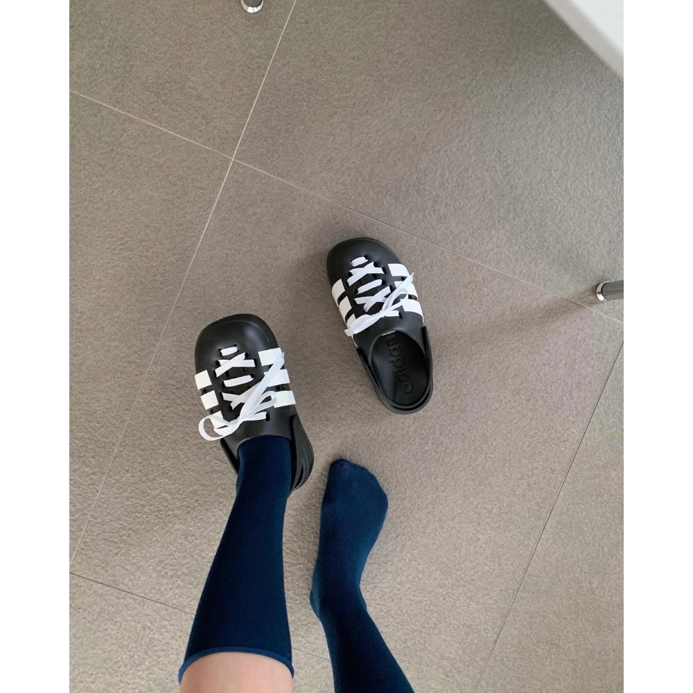 【BKS】ADIDAS ADILETTE CLOG LACE 洞洞鞋帶 後跟拖鞋/國外代購/JR402-細節圖4