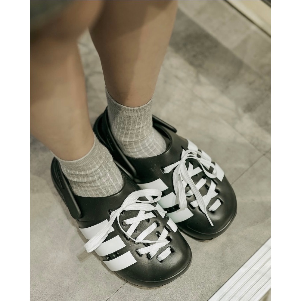【BKS】ADIDAS ADILETTE CLOG LACE 洞洞鞋帶 後跟拖鞋/國外代購/JR402-細節圖8