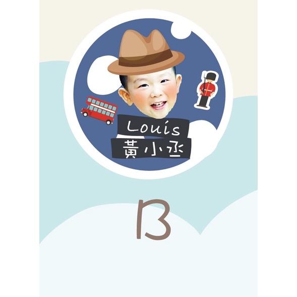 Dreammy朵莉米🧸［中英文雙名］防水帶我去旅行 英倫 圓形 客製化姓名貼紙 照片姓名貼｜手繪貼紙 幼稚園姓名貼-細節圖3