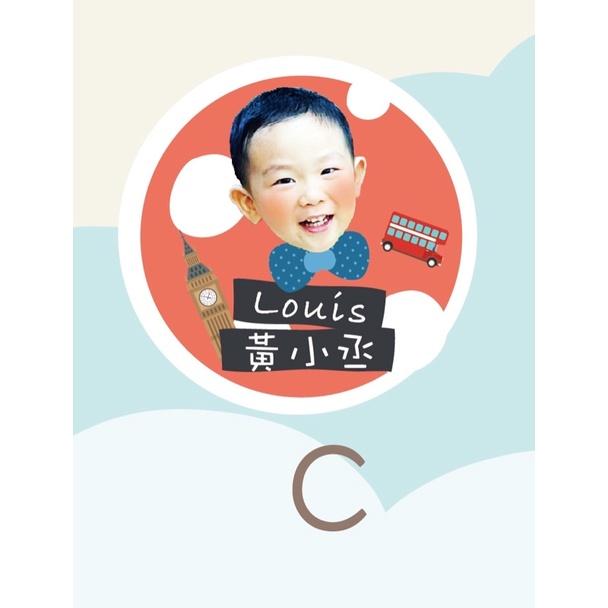 Dreammy朵莉米🧸［中英文雙名］防水帶我去旅行 英倫 圓形 客製化姓名貼紙 照片姓名貼｜手繪貼紙 幼稚園姓名貼-細節圖4