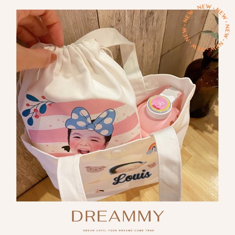Dreammy朵莉米🧸［英文姓名］客製照片包包｜寶寶帆布袋｜幼稚園 束口袋 束口包兒童衣物袋 訂製-細節圖4