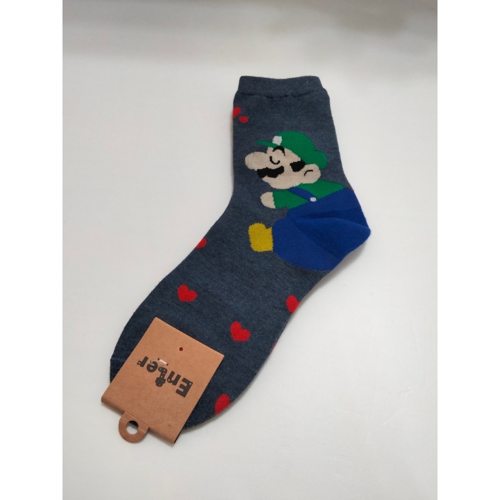 O0001【現貨】卡通襪子 瑪莉歐 蠟筆小新襪子 小腿襪-細節圖4