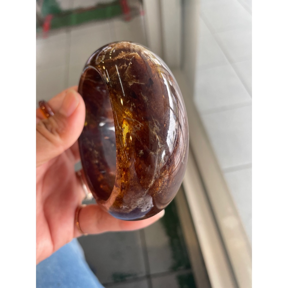 緬甸琥珀-金沙蜜金珀手鐲-細節圖2