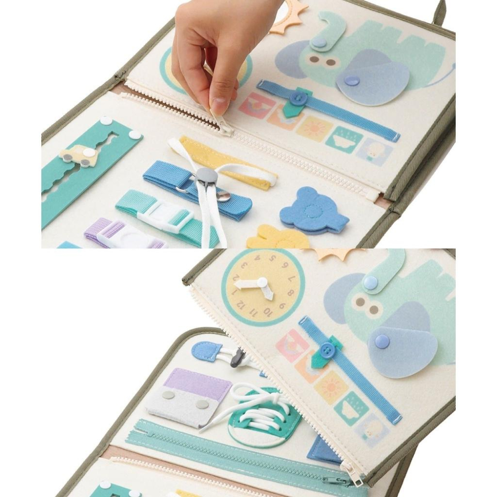 現貨在台24hr出貨🇯🇵3coins 寶寶知育遊戲書 知育玩具 感官遊戲 小肌肉訓練 寶寶布書 手部練習 魔鬼氈布書-細節圖4