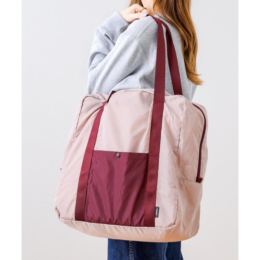 日本連線🇯🇵3coins 折疊旅行袋 波士頓折疊手提包 秋季新款 可收納 登機袋 行李袋 旅行袋 摺疊旅行袋 旅行包-細節圖6