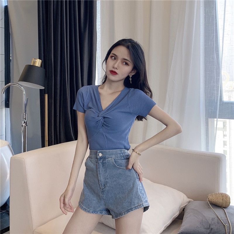 紐結v領上衣-細節圖2