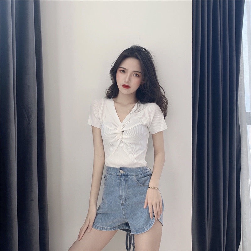 紐結v領上衣-細節圖4