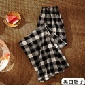 秋冬褲 格子褲 學生褲 高腰褲 寬松褲 直筒褲 格子 加絨褲 加厚 保暖 休閒褲 闊腿褲 百搭 薄款 夏季款-規格圖10