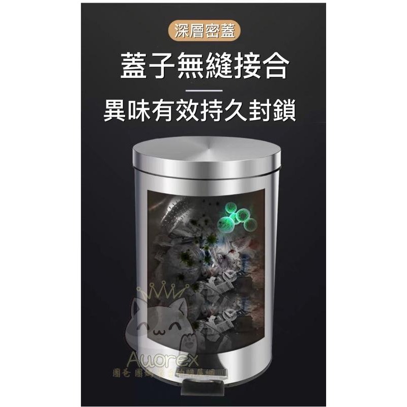 不鏽鋼 拉絲 垃圾桶 脚踩 靜音 緩降 厨房 家用 辦公室 客廳 書房 臥室 內桶可抽取 手提-細節圖6
