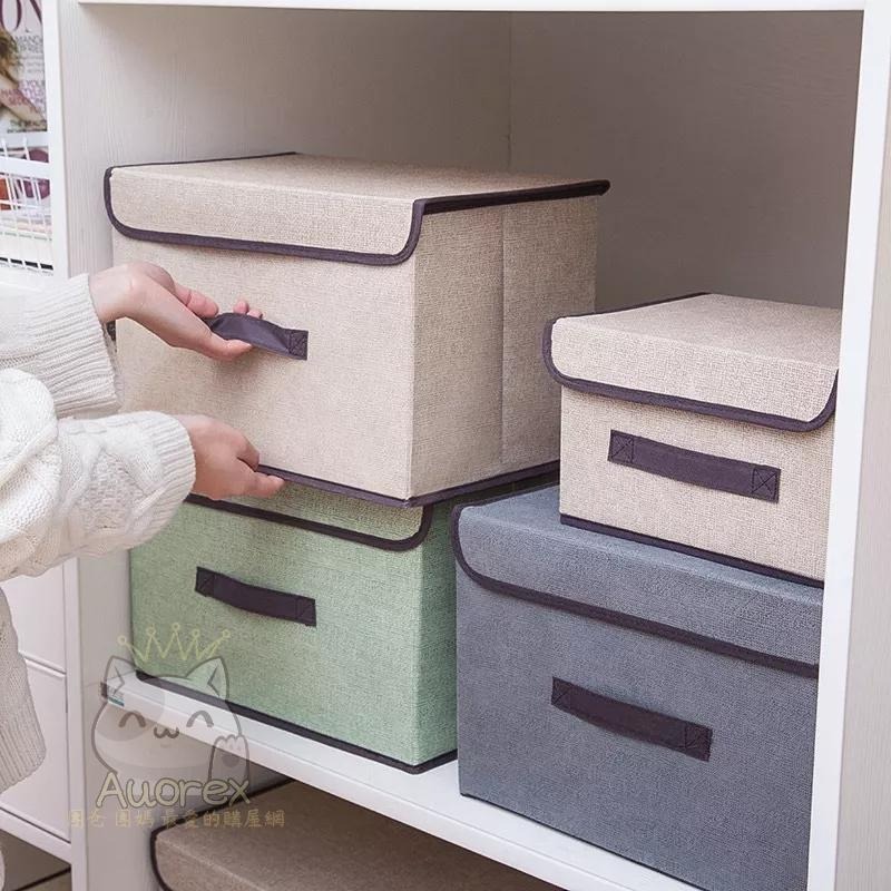大容量麻棉收納箱 置物箱 衣物整理箱 布藝收納箱 置物 收納籃 折疊置物箱 折疊收納箱 收納盒 儲物箱-細節圖9