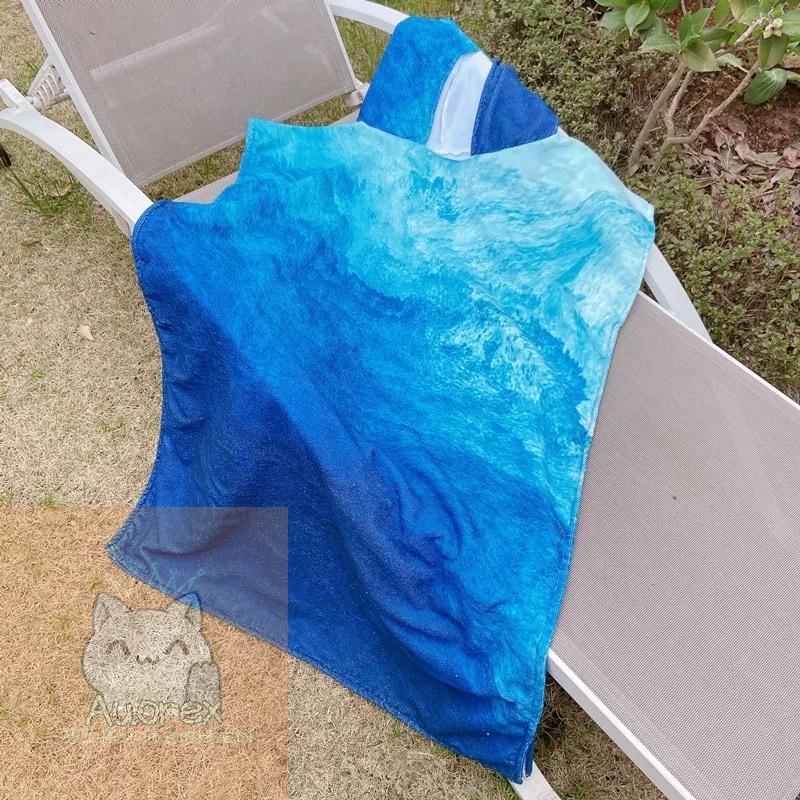 毛巾衣 自由潛水 水肺潛水 禦寒 浴巾鬥篷 吸水 浴巾衣 連帽浴巾 連帽鬥篷 衝浪 潛水 自潛 懶人毯 保暖 溫泉 游泳-細節圖5
