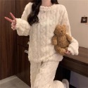 暖冬必備🔥珊瑚絨睡衣 法蘭絨睡衣 睡衣 家居服 保暖 可愛睡衣 秋冬款 長袖長褲 兩件式 套裝 居家服 情侶裝-規格圖11