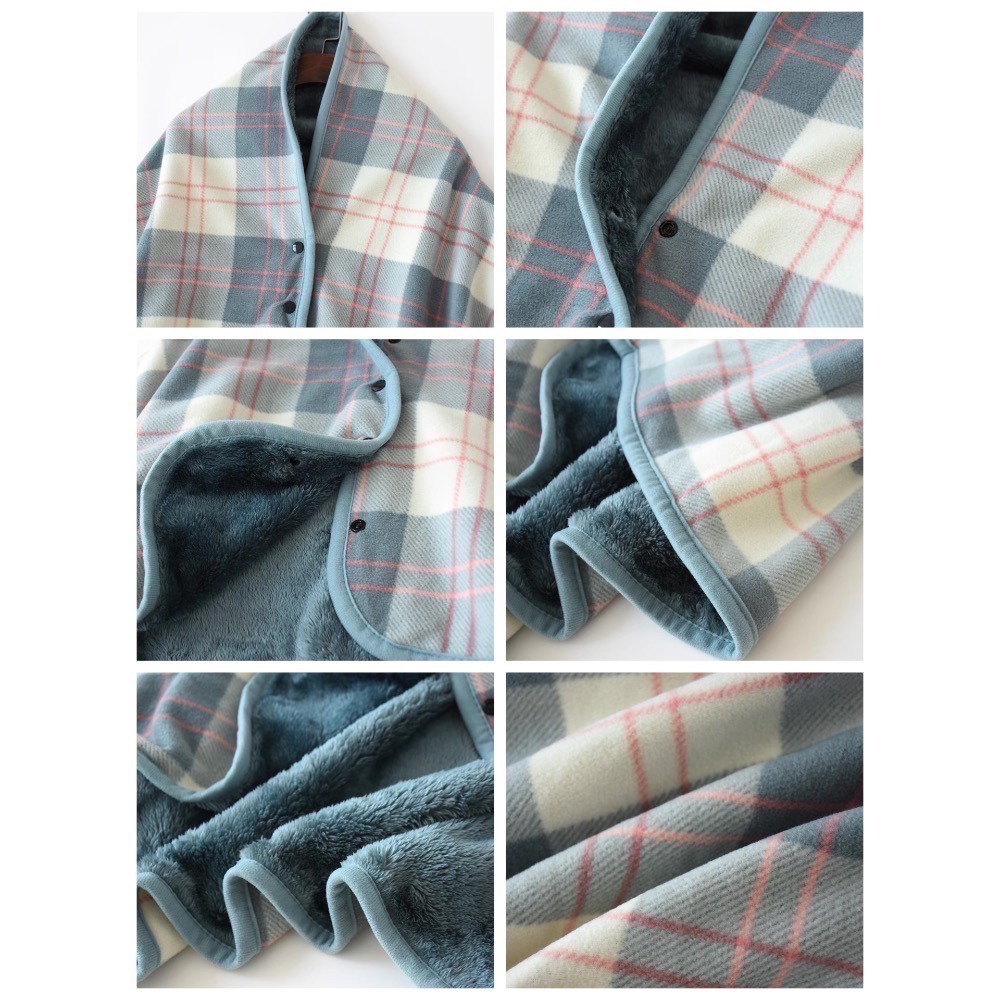 加大升級款 多功能雙層 披肩 毛毯 披肩毯 吸濕 發熱 保暖 蓋毯 懶人 毯 子 聖誕節 被子 交換禮物-細節圖9