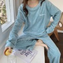 2023 秋冬 睡衣套裝 珊瑚絨 暖暖服 居家套裝 加厚 寬鬆 居家服 休閒套裝 網紅 睡衣套裝-規格圖1
