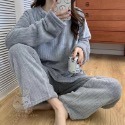 2023 秋冬 睡衣套裝 珊瑚絨 暖暖服 居家套裝 加厚 寬鬆 居家服 休閒套裝 網紅 睡衣套裝-規格圖2