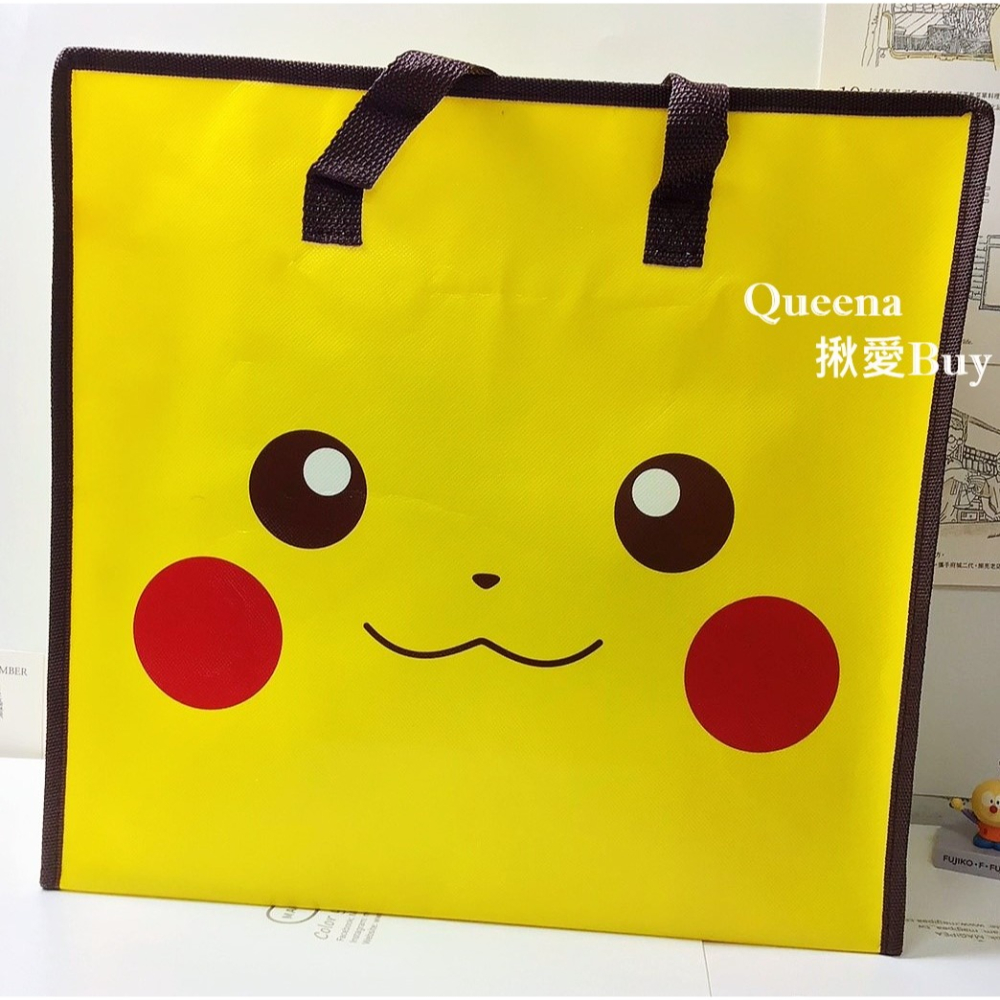 💓Queena揪愛BUY🆙⏩日本代購✈精靈寶可夢 Pokemon皮卡丘 拉鍊購物袋✈衣物收納袋 大容量袋 旅行包-細節圖5