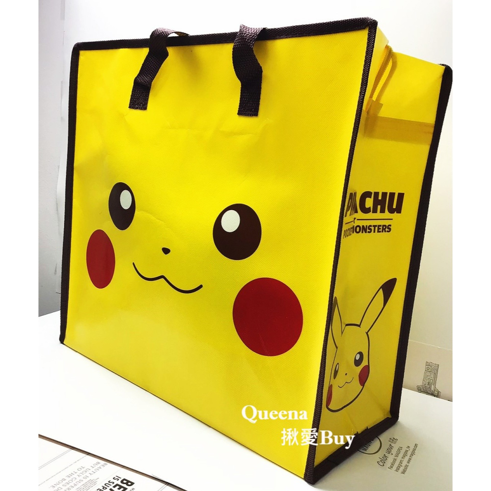 💓Queena揪愛BUY🆙⏩日本代購✈精靈寶可夢 Pokemon皮卡丘 拉鍊購物袋✈衣物收納袋 大容量袋 旅行包-細節圖7