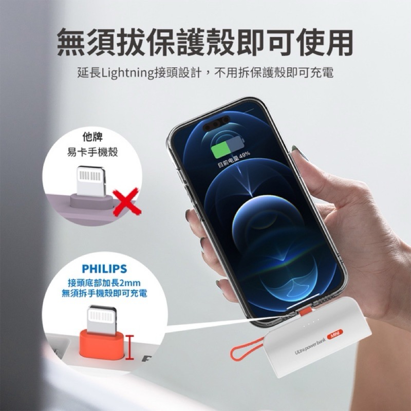 【PHILIPS飛利浦】迷你行動電源 TYPE-C Lightning 口袋行動電源 口袋充 口袋寶DLP2550-細節圖3