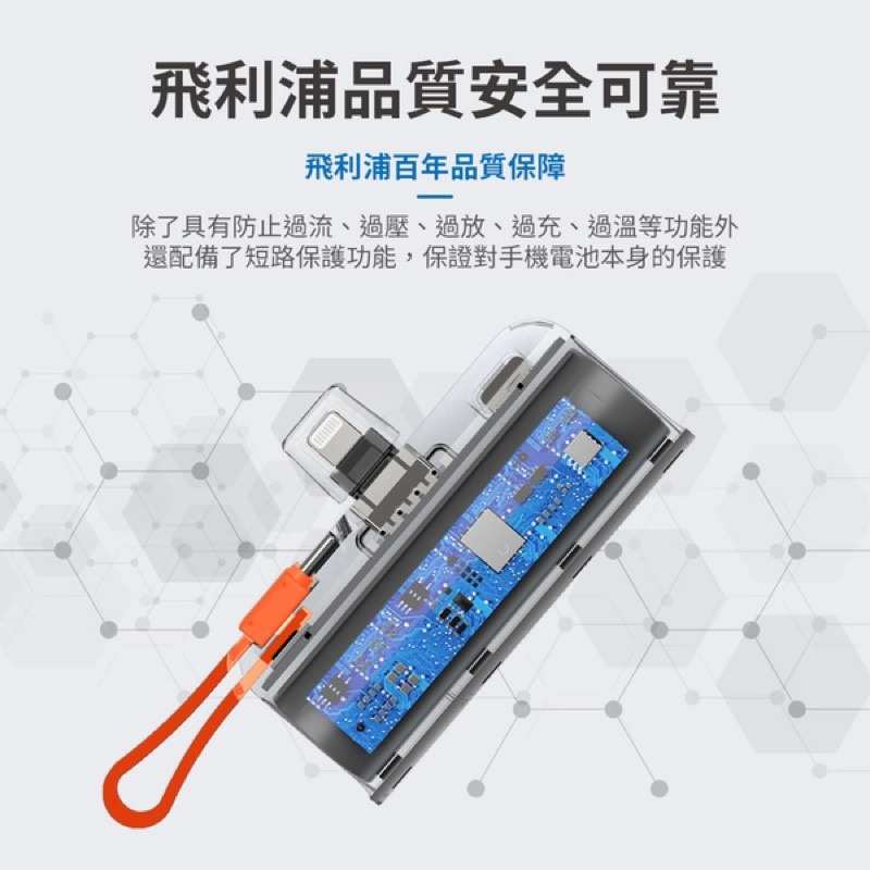 【PHILIPS飛利浦】迷你行動電源 TYPE-C Lightning 口袋行動電源 口袋充 口袋寶DLP2550-細節圖6