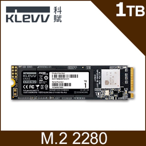 沛佳電腦 KLEVV 科賦 CRAS C710 1TB M.2 2280 PCIe NVMe 固態硬碟 1T
