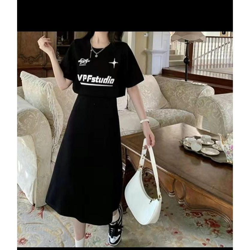 大码气质显瘦露腰设计女收腰休闲假两件-細節圖2