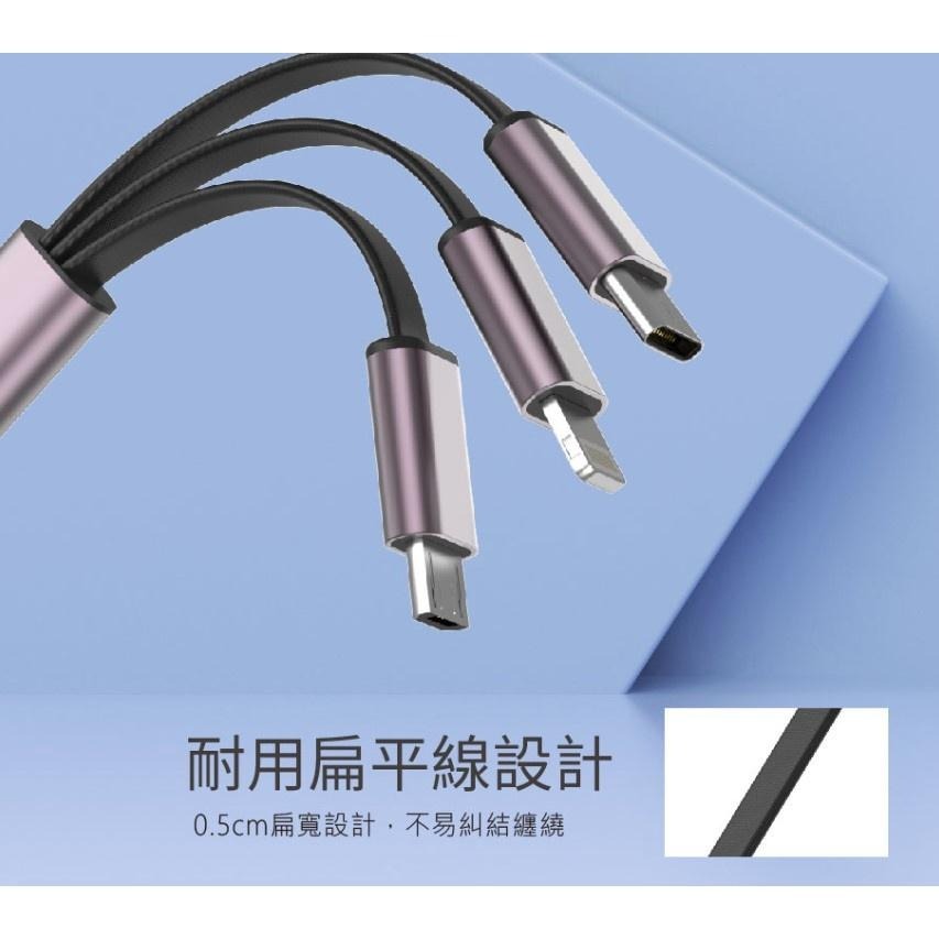 手機充電線三合一攜帶型伸縮迷你充電線3A-30公分-細節圖7