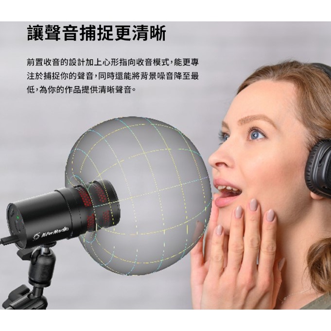 AVERMEDIA 圓剛 AM310G2 黑鳩USB心型指向麥克風-細節圖4