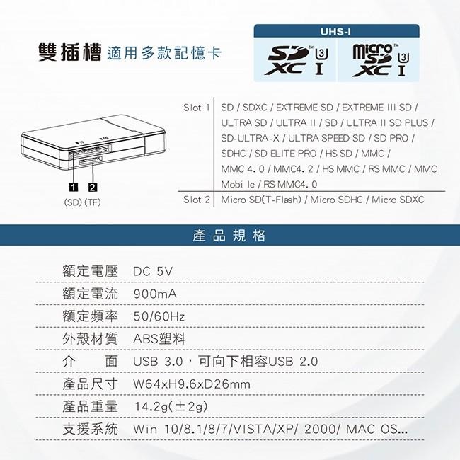 USB 3.0雙插槽讀卡機-細節圖6