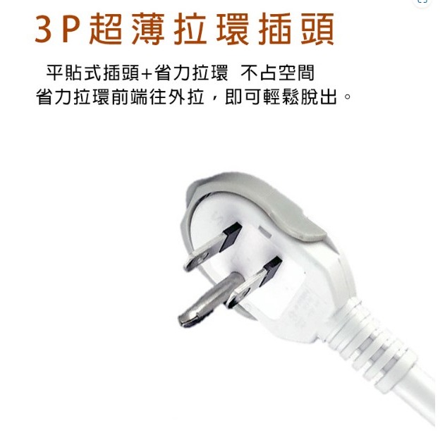 安全達人3P電腦延長線(3插4開)+2USB-3.1A延長線1.8米-細節圖2