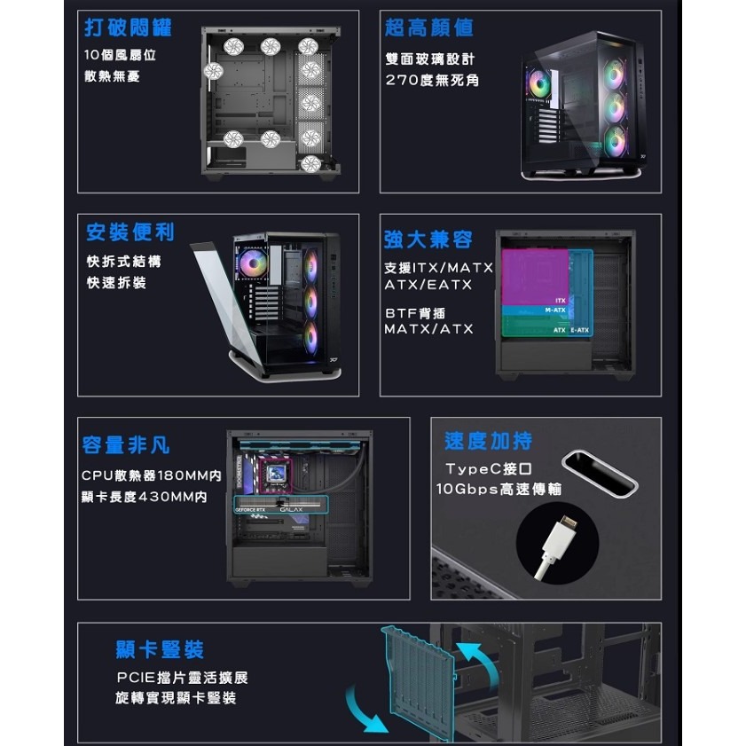 EX-90玻璃設計電競機殼海景房-細節圖3