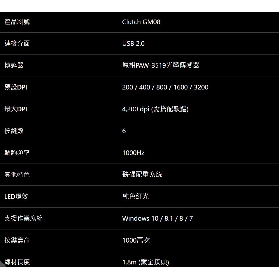 微星GM08電競滑鼠-細節圖10
